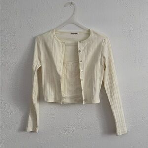 Reformation cami tank top with matching cardigan